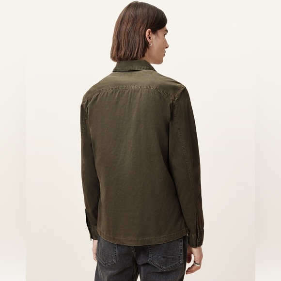NEW Allsaints Mens Shirt SPOTTER military Medium With Tags Cargo Green - Picture 5 of 9